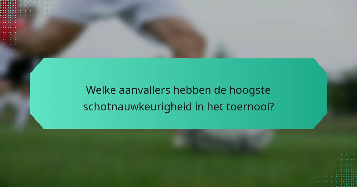 Welke aanvallers hebben de hoogste schotnauwkeurigheid in het toernooi?