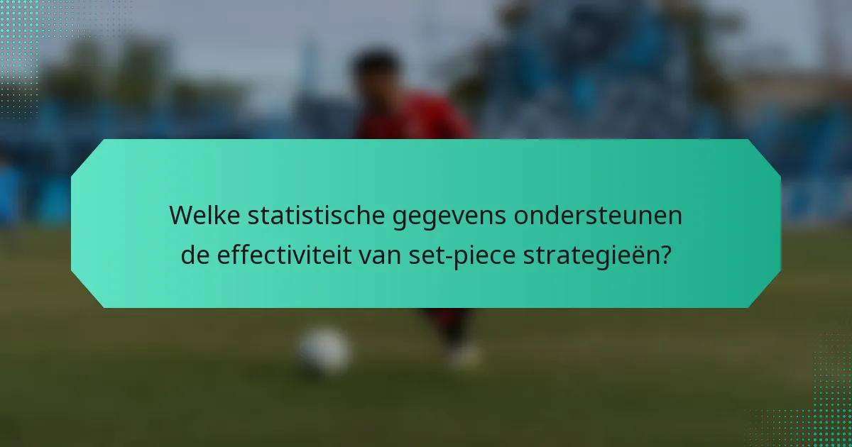 Welke statistische gegevens ondersteunen de effectiviteit van set-piece strategieën?